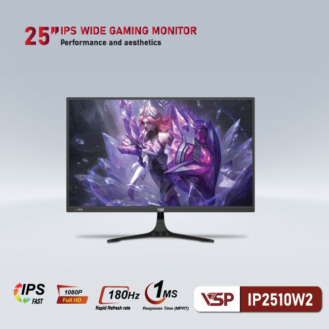 Màn hình máy tính LCD VSP IP2510W2 | 25 inch/Full HD/Tấm nền IPS/200Hz Chính Hãng