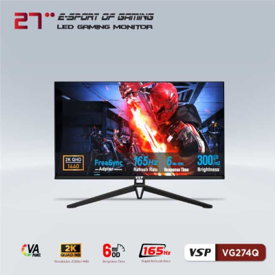 Màn hình máy tính LCD VSP VG274Q | 27 inch/2K/Tấm nền VA/165Hz Chính Hãng