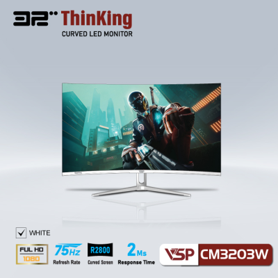 Màn hình máy tính LCD Cong VSP Thinking VL32 (CM3203W) Trắng | 32 inch/Full HD/Tấm nền VA/75Hz Chính Hãng