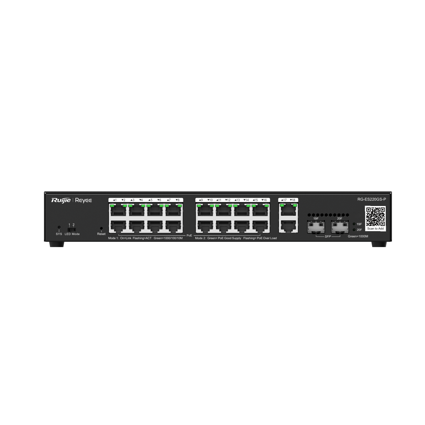 Layer 2 Smart Managed PoE Switch 20 Cổng RUIJIE RG-ES220GS-P