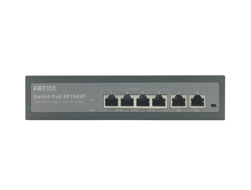 Thiết bị mạng Switch PoE Aptek SF1042P (4 port PoE)