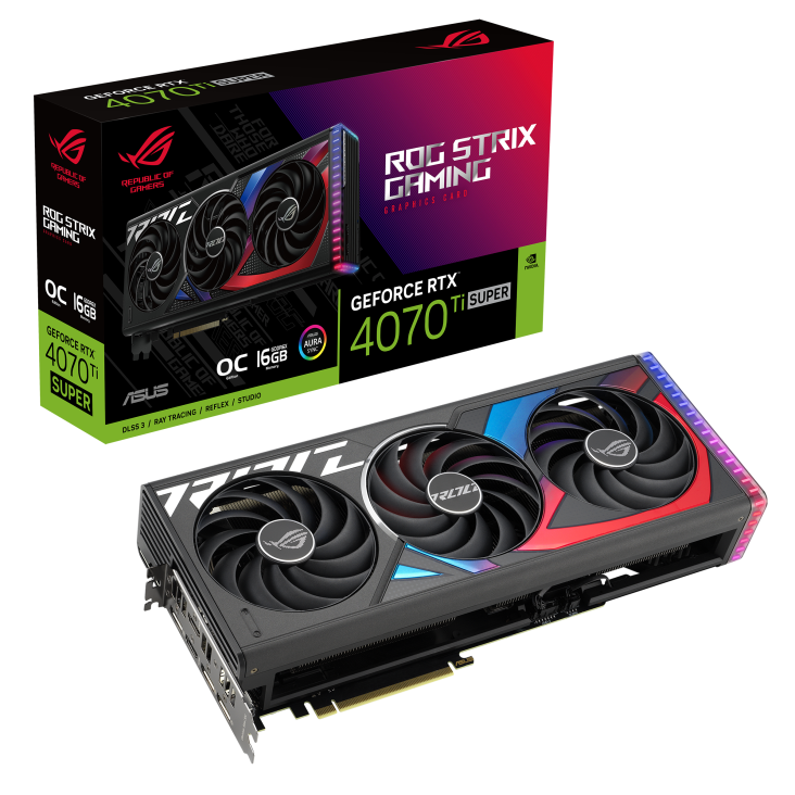 Card màn hình VGA ASUS ROG Strix Gaming RTX 4070 Ti Super 16G OC (ROG-STRIX-RTX4070TIS-O16G-GAMING)