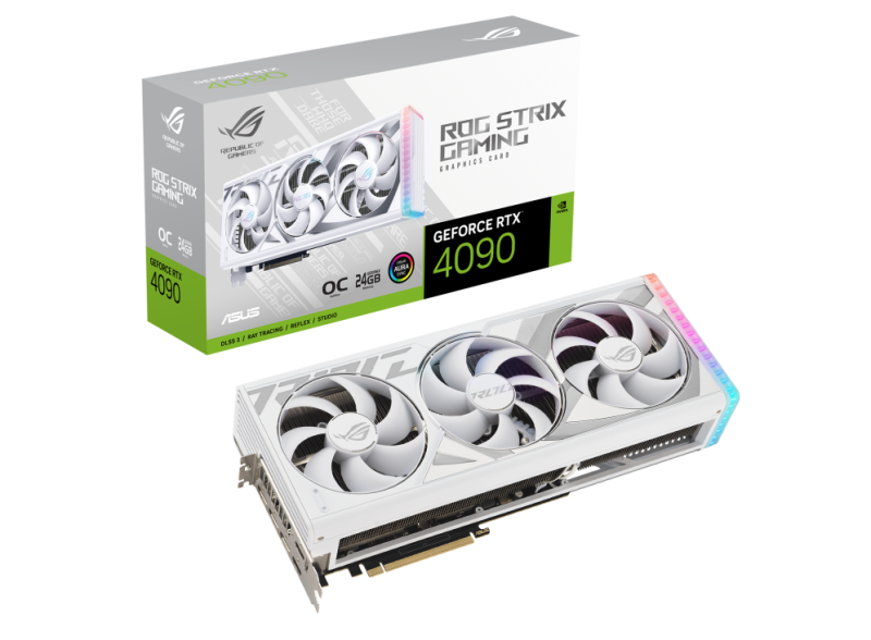 Card màn hình VGA ASUS ROG Strix GeForce RTX 4090 24GB GDDR6X White OC Edition (ROG-STRIX-RTX4090-O24G-WHITE)