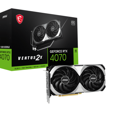 Card màn hình VGA MSI Geforce RTX4070 Ventus 2X OC 12GB GDDR6X 2 Fan