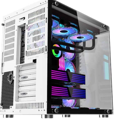 Thùng máy Case MIK LV07 Tempered Glass (Trắng) (No Fan)