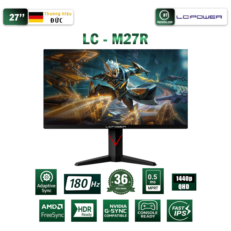 Màn hình gaming LC POWER LC-M27R 27inch QHD IPS 180Hz
