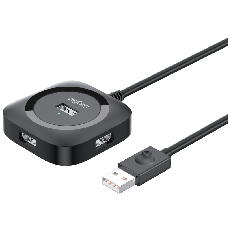 BỘ CHIA HUB USB 2.0 4 CỔNG CÓ HỖ TRỢ NGUỒN NGOÀI VEGGIEG V-U2406