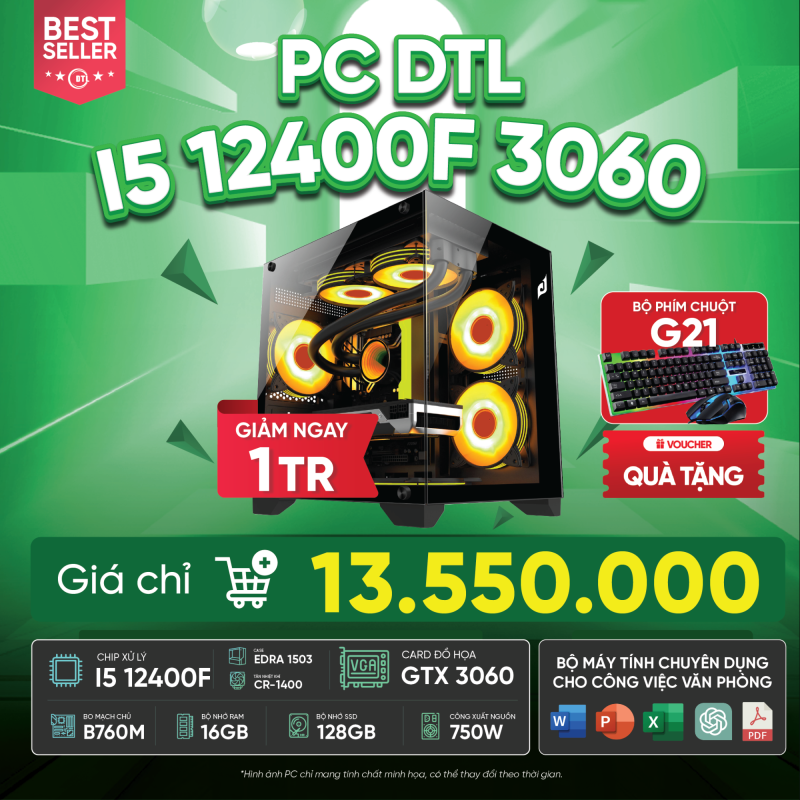 PC DTL Intel i5-12400F/ VGA RTX 3060